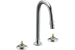 Kohler Triton K-7304-K-CP Polished Chrome Widespread Lavatory Faucet with Flexible Connections, Requires Handles
