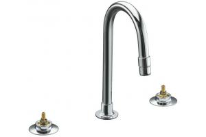 Kohler Triton K-7313-K-CP Polished Chrome Widespread Lavatory Faucet with Rigid Connections, Requires Handles, Less Drain