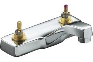 Kohler Triton K-7404-K-CP Polished Chrome Centerset Lavatory Faucet, Requires Handles, Less Drain and Lift Rod