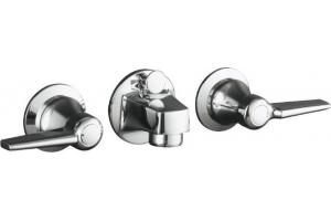 Kohler Triton K-8040-4A-CP Polished Chrome Shelf-Back Lavatory Faucet with Pop-Up Drain and Lever Handles