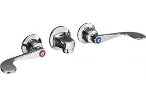 Kohler Triton K-8046-5A-CP Polished Chrome Shelf-Back Lavatory Faucet with Grid Drain and Wristblade Lever Handles