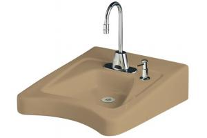 Kohler Morningside K-12638-R-33 Mexican Sand Wheelchair Lavatory with Single-Hole Drilling and Soap Dispenser Drilling on Right