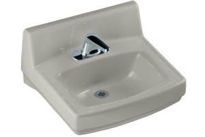 Kohler Greenwich K-2032-L-95 Ice Grey Wall-Mount Lavatory with 4\" Centers and Soap Dispenser Drilling on Left