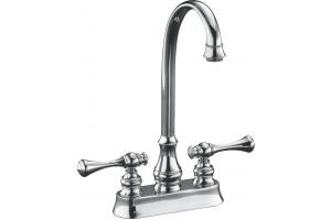 Kohler Revival K-16112-4A-BX Vibrant Brazen Bronze Entertainment Sink Faucet with Traditional Lever Handles