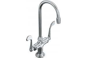 Kohler Essex K-8761-BX Vibrant Brazen Bronze Entertainment Sink Faucet with Wristblade Handles