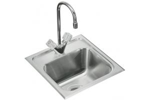 Kohler Lyric K-3290-2 Self-Rimming Entertainment Sink with Two-Hole Faucet Punching