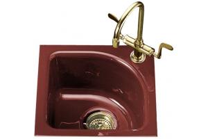Kohler Sorbet K-5902-1-R1 Roussillon Red Tile-In Entertainment Sink with Single-Hole Faucet Drilling