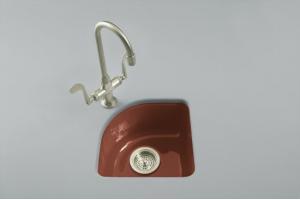 Kohler Sorbet K-5902-1U-R1 Roussillon Red Undercounter Entertainment Sink with Single-Hole Faucet Drilling