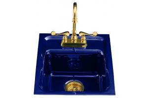 Kohler Aperitif K-6540-2-30 Iron Cobalt Tile-In Entertainment Sink with Two-Hole Faucet Drilling for 4\" Center Faucets