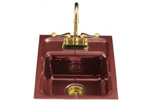 Kohler Aperitif K-6540-2-R1 Roussillon Red Tile-In Entertainment Sink with Two-Hole Faucet Drilling for 4\" Center Faucets