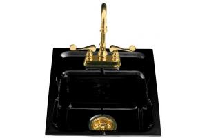 Kohler Aperitif K-6540-3-7 Black Black Tile-In Entertainment Sink with Three-Hole Faucet Drilling for 8\" Center Faucets