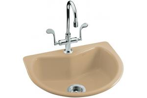 Kohler Entertainer K-6558-1-33 Mexican Sand Self-Rimming Entertainment Sink with Single-Hole Faucet Drilling