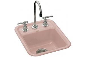 Kohler Aperitif K-6560-2-45 Wild Rose Self-Rimming Entertainment Sink with Two-Hole Faucet Drilling for 4\" Center Faucets