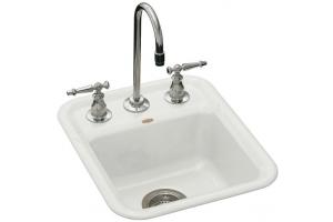 Kohler Aperitif K-6560-2-FF Sea Salt Self-Rimming Entertainment Sink with Two-Hole Faucet Drilling for 4\" Center Faucets