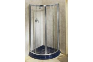 Kohler Arica K-705250-L-SH Bright Silver Round Shower Enclosure with Crystal Clear Glass