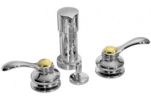 Kohler Fairfax K-12286-4-CB Brushed Nickel/Polished Brass Bidet Faucet with Lever Handles