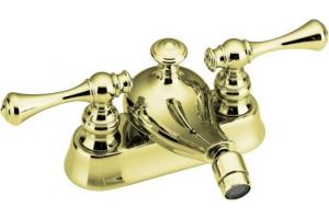 Kohler Revival K-16131-4A-AF French Gold Bidet Faucet with Traditional Lever Handles