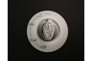 Kohler Antique K-262-FL-0 English Trellis Ceramic Dial Plate with Oval Handle Inset