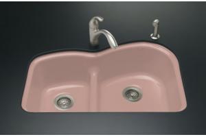 Kohler Woodfield K-5839-5U-45 Wild Rose Smart Divide Undercounter Kitchen Sink