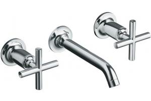 Kohler Purist K-T14413-3-G Brushed Chrome Wall Mount Vessel Faucet with Cross Handles