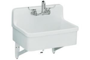 Kohler Gilford K-12787-0 White Scrub-Up/Plaster Sink with Two-Hole Faucet Drilling, 30\" X 22\"