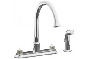 Kohler Coralais K-15889-K-CP Polished Chrome Decorator Kitchen Sink Faucet with 9\" Traditional Spout and Sidespray, Requires Handles