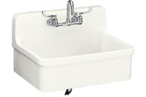 Kohler Gilford K-12700-0 White 30\" x 22\" Wall-Mount Kitchen Sink with Apron-Front