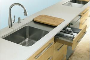 Kohler Prologue K-3593 Kitchen Sink with Work Surface on Right and Storage Drawer System