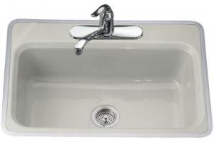 Kohler Bakersfield K-5834-4-95 Ice Grey Tile-In/Metal Frame Kitchen Sink with Four-Hole Faucet Drilling
