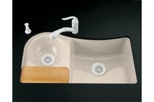Kohler Cilantro K-5879-5U-55 Innocent Blush Undercounter Kitchen Sink with Five-Hole Oversized Faucet Drilling
