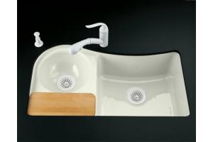Kohler Cilantro K-5879-5U-NG Tea Green Undercounter Kitchen Sink with Five-Hole Oversized Faucet Drilling