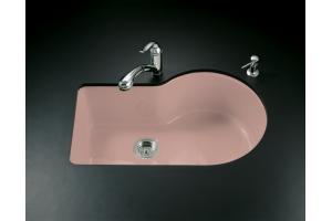 Kohler Entree K-5986-2U-45 Wild Rose Undercounter Kitchen Sink with Two-Hole Oversized Faucet Drilling