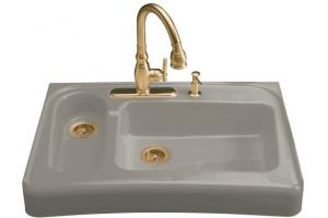 Kohler Assure K-6536-4-K4 Cashmere Barrier-Free Tile-In/Undercounter Kitchen Sink with Four-Hole Faucet Drilling
