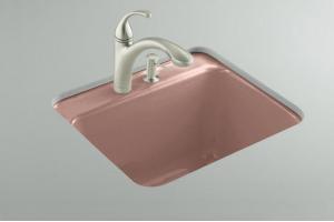Kohler Glen Falls K-6663-2U-45 Wild Rose Undercounter Utility Sink with Two-Hole Faucet Drilling