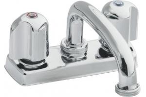 Kohler Trend K-11935-U-CP Polished Chrome Laundry Tray Faucet with Threaded Swing Spout and Blade Handles