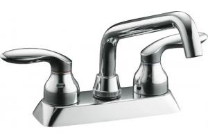 Kohler Coralais K-15270-4-CP Polished Chrome Laundry Sink Faucet with Plain End Spout and Lever Handles