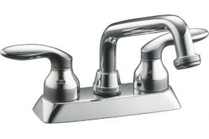 Kohler Coralais K-15271-4-CP Polished Chrome Laundry Sink Faucet with Threaded Spout and Lever Handles