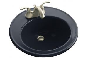 Kohler Brookline K-2202-1L-52 Navy Self-Rimming Lavatory with Single-Hole Faucet and Left-Hand Soap Dispenser Hole Drillings