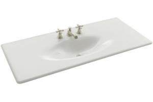 Kohler Iron/Impressions K-3053-1-0 White 49\" One-Piece Surface with Integrated Lavatory and Single-Hole Faucet Drilling