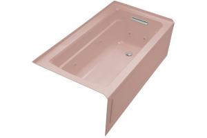 Kohler Archer K-1122-HR-45 Wild Rose \' Integral Apron Whirlpool Bath Tub with Comfort Depth Design Right-Hand Drain and Heat