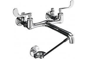 Kohler K-7309-5A-CP Polished Chrome Service Sink Faucet with Wristblade Lever Handles