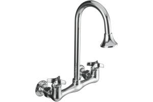 Kohler Triton K-7319-3-CP Polished Chrome Utility Sink Faucet with Cross Handles
