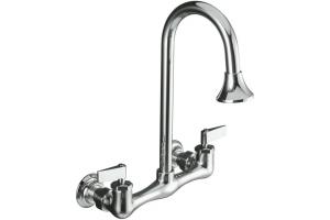 Kohler Triton K-7319-4-CP Polished Chrome Utility Sink Faucet with Lever Handles