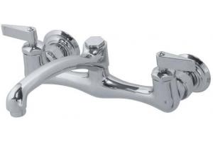 Kohler Clearwater K-7853-CP Polished Chrome Sink Supply Faucet with 8\" Spout Reach and Lever Handles, Less Soap Dish