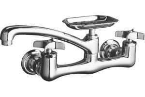 Kohler Clearwater K-7855-3-BN Vibrant Brushed Nickel Clearwater Sink Supply Faucet with 8\" Spout Reach and Cross Handles