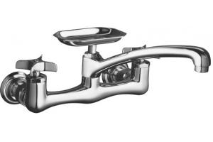 Kohler Clearwater K-7855-3-CP Polished Chrome Clearwater Sink Supply Faucet with 8\" Spout Reach and Cross Handles