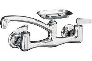 Kohler Clearwater K-7855-4-BN Vibrant Brushed Nickel Clearwater Sink Supply Faucet with 8\" Spout Reach and Lever Handles