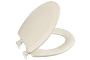 Kohler Triko K-4712-T-47 Almond Elongated Molded Toilet Seat with Closed-Front Cover and Plastic Hinges