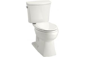 Kohler Kelston K-11452-0 White Comfort Height Elongated Toilet with Cachet Toilet Seat and Left-Hand Trip Lever