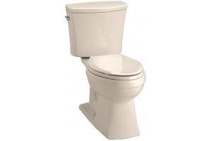 Kohler Kelston K-11453-55 Innocent Blush Comfort Height 1.28 Elongated Toilet with Cachet Toilet Seat and Left-Hand Trip Lever